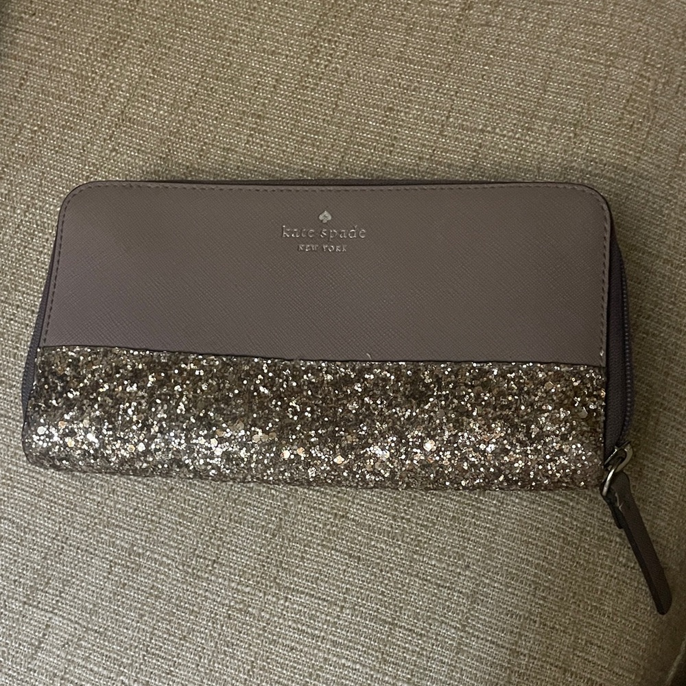 Kate Spade Glittery Silver and Gray Wallet